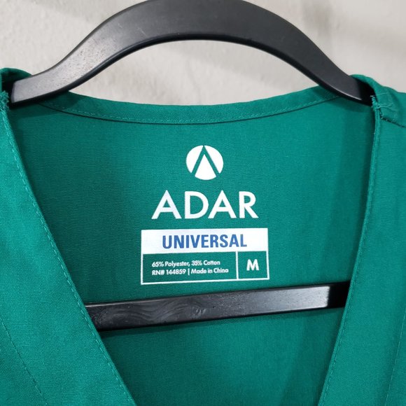 Adar Hunter Green Teal Blue Double Pocket Snap Front Scrub Top Bundle Medium - Picture 5 of 12